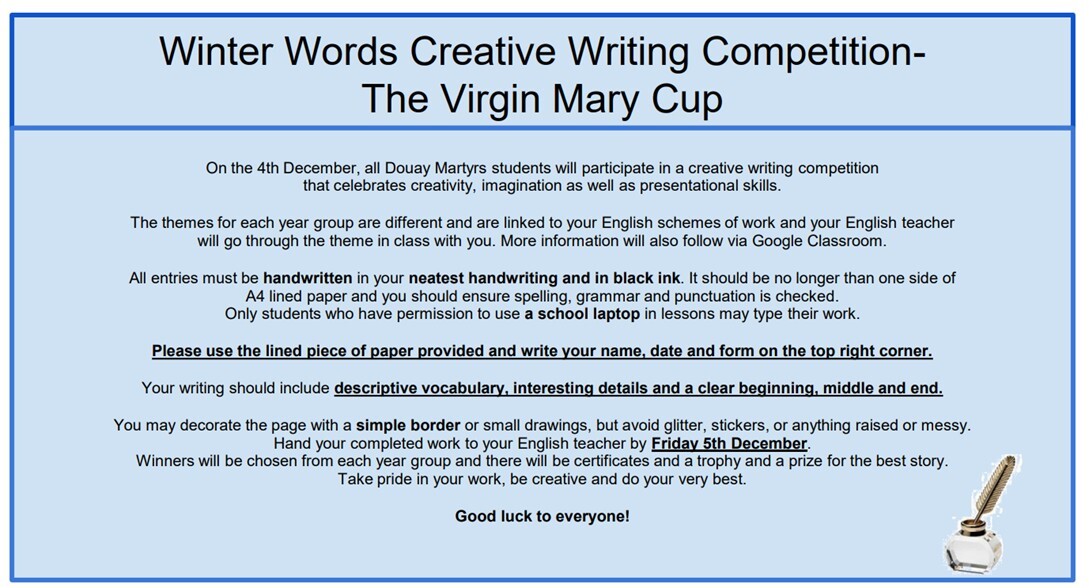 Winter words creative writing competition