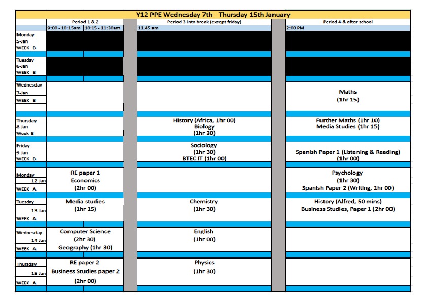 Timetable