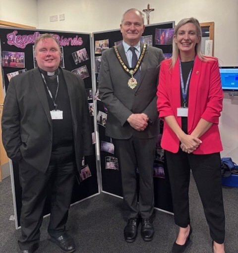 Legally blonde the musical image with fr tom fiona mayor