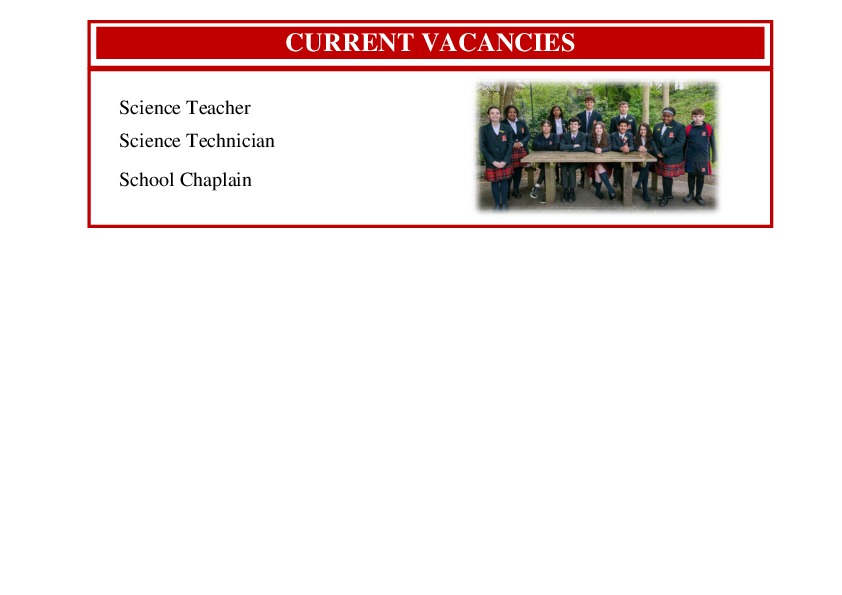 Current vacancies